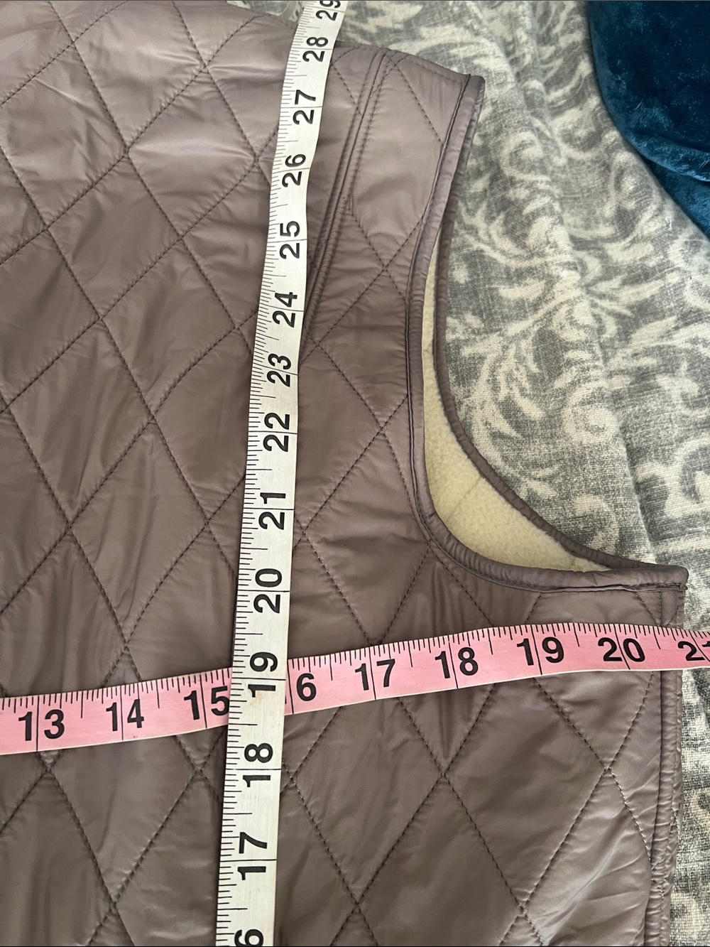 Barbour Wray Gilet Vest Quilted Khaki Quilted Fleece Lined Women's 12 - Picture 10 of 10